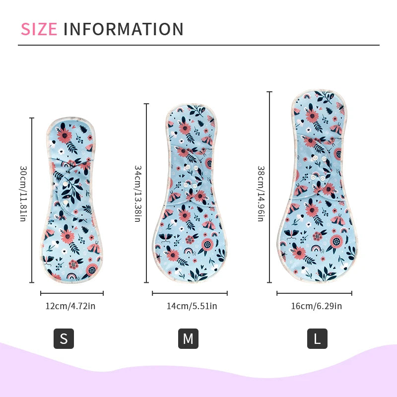2pcs Washable Menstrual Pad Night Reusable Panty Liner Sanitary Towels Absortable Menstrual Cotton Pads for Women Period