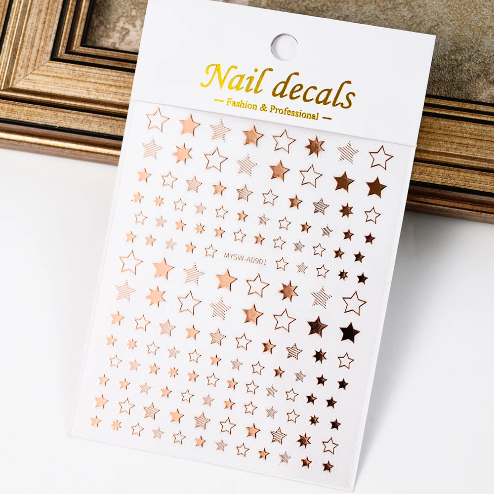 1pcs Star-Themed Nail Art Stickers 3D Self-Adhesive Plastic Decals With Glitter Finish Anime Rectangle Shape Ideal For DIY Nails