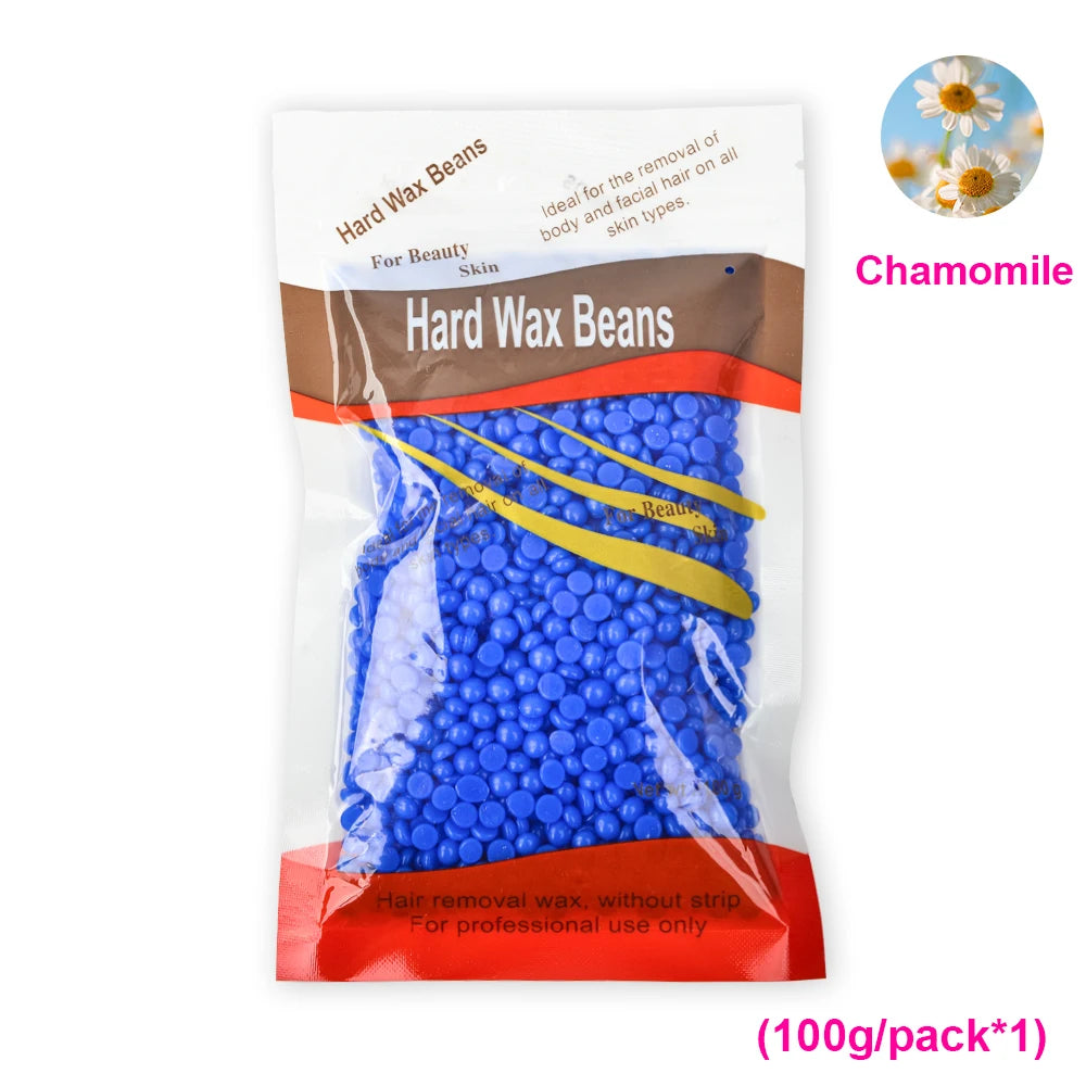 100g-400g hard wax beans Solid Hair Remover No Strip Depilatory Hot Film Wax Bead Hair Wax Heater Removal for Full Body
