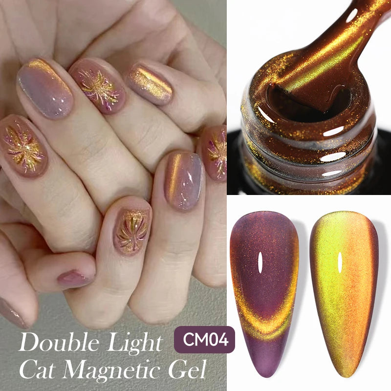 LILYCUTE 7ml 9D Rainbow Reflective Cat Magnetic Nail Gel Polish Winter Autumn Snowlight Sparkling Soak Off Nail Art Gel Varnish