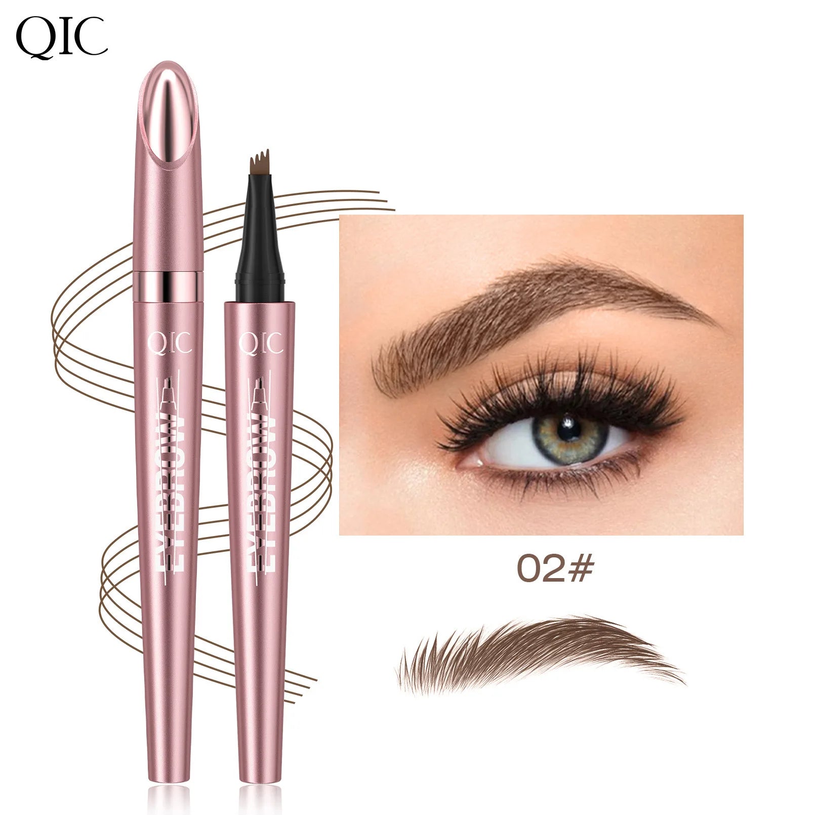 Four Claw Liquid Eyebrow Pen Waterproof Sweatproof Long Lasting 3D Wild Brow Microblading Makeup for Beginners