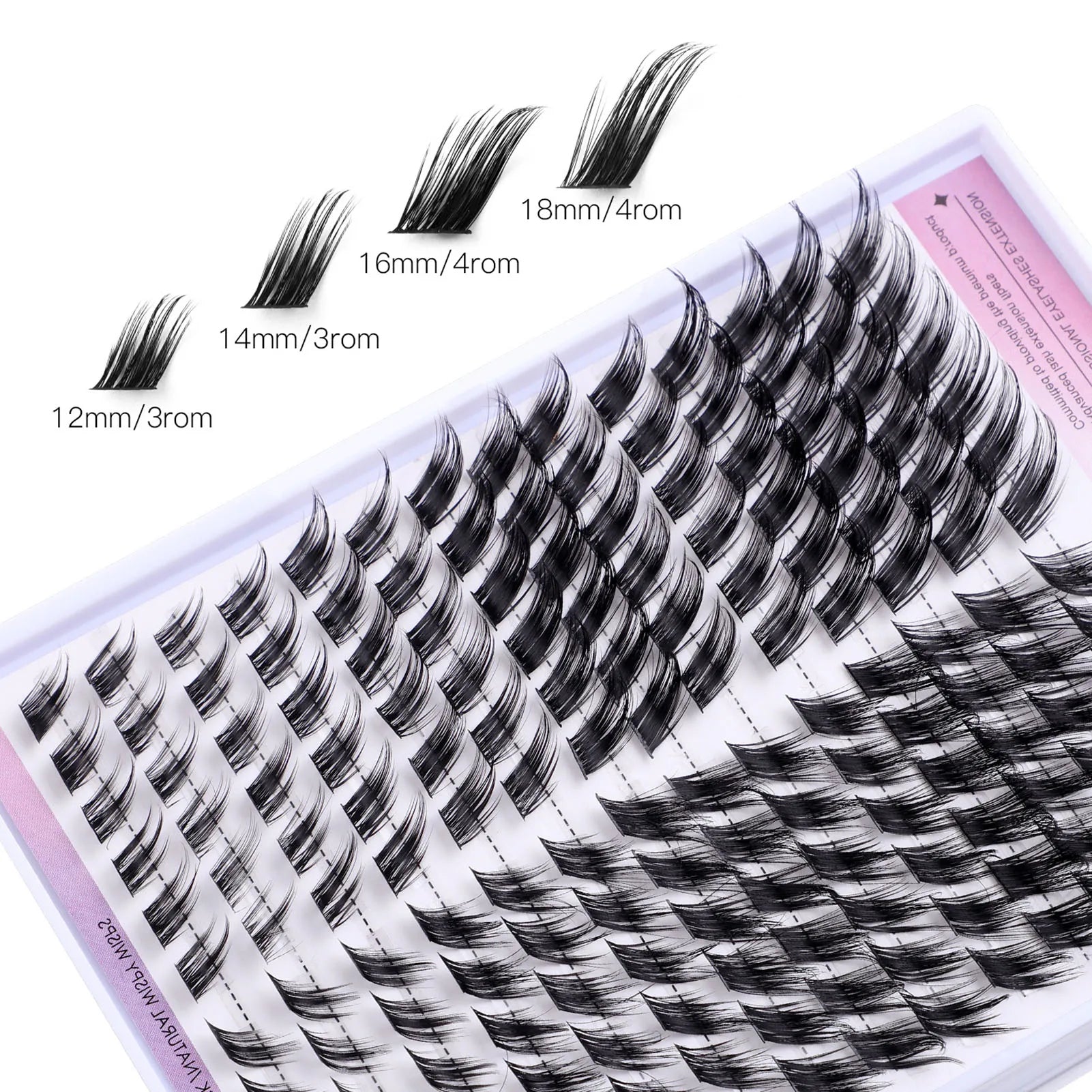 12-18mm DIY cluster Eyelash Extensions Kit Bond and Seal glue set 168row D Curl Individual Lashes for professionals makeup tools