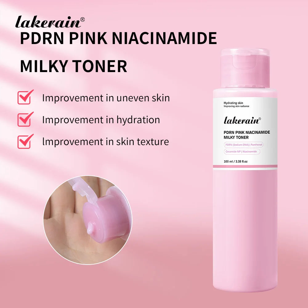 100ml PDRN Niacinamide Essence Toner For Glowing Skin Soothing Moisturizer Deep Nourishing Brightening Facial Water Lotion