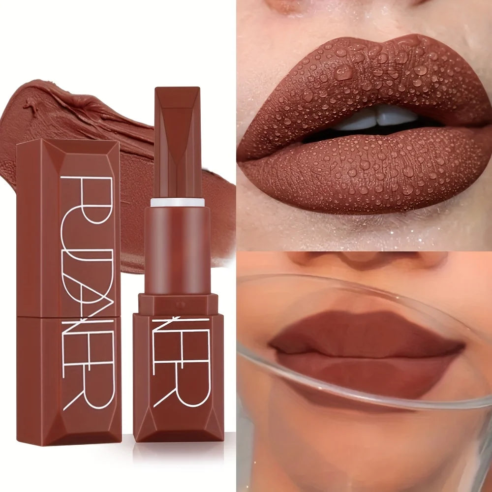 Matte Velvet Lipstick, Long Lasting Waterproof Non-Stick Formula, Smooth Soft Texture, Ideal Lip Makeup Gift