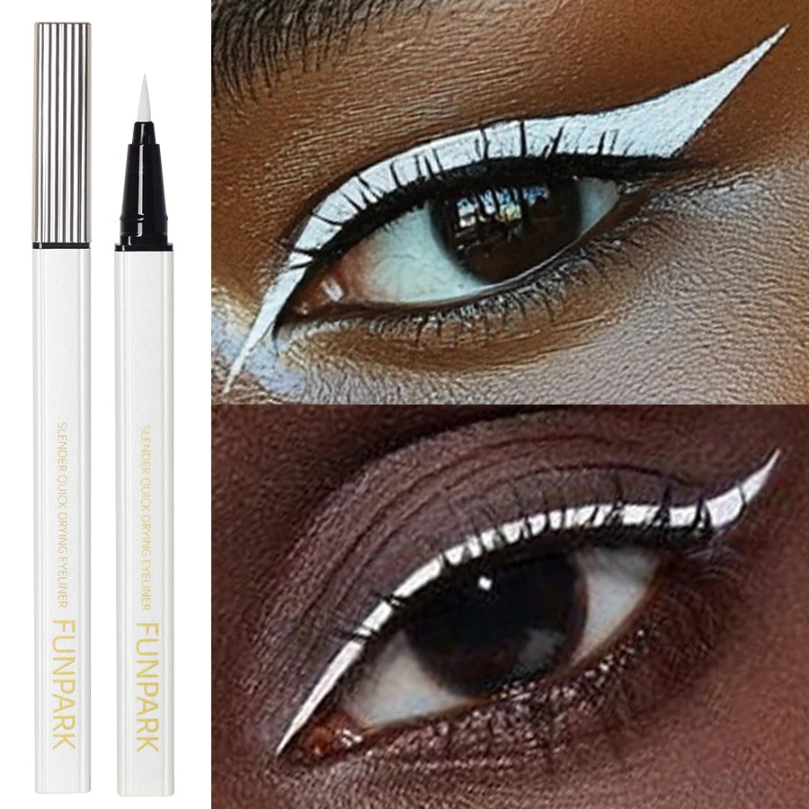 1PC White Liquid Eyeliner Pen Matte Long Lasting Waterproof Eye Liner Pencil Quick-drying Non-smudge Eye Makeup for Women Cosmet