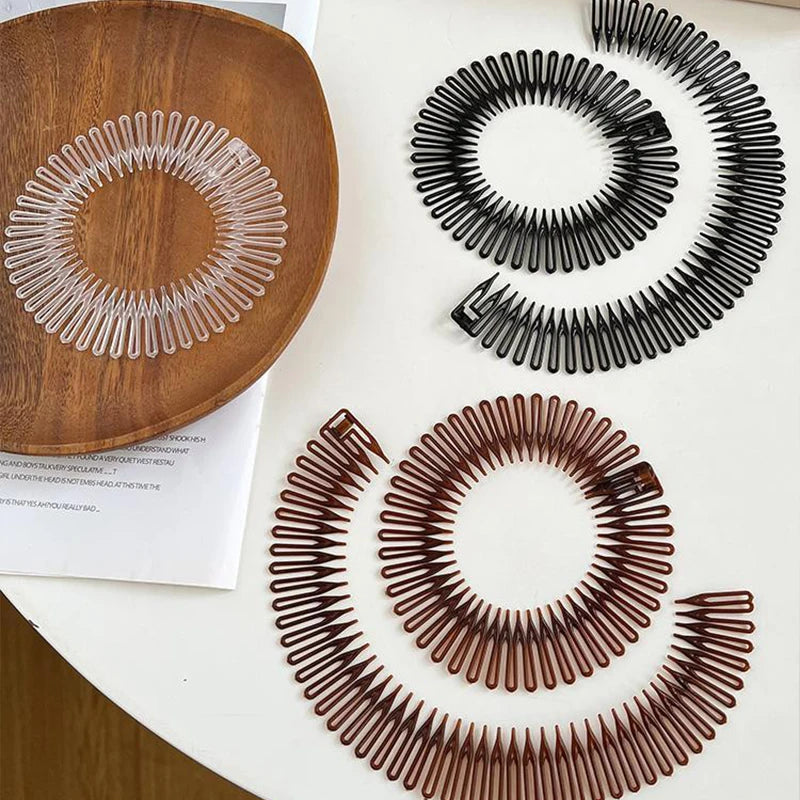 1Pc/lot Women Invisible Broken Hair Hairpin Adult Full Circle Stretch Flexible Comb Teeth Headband Hair Hoop Styling Accessories