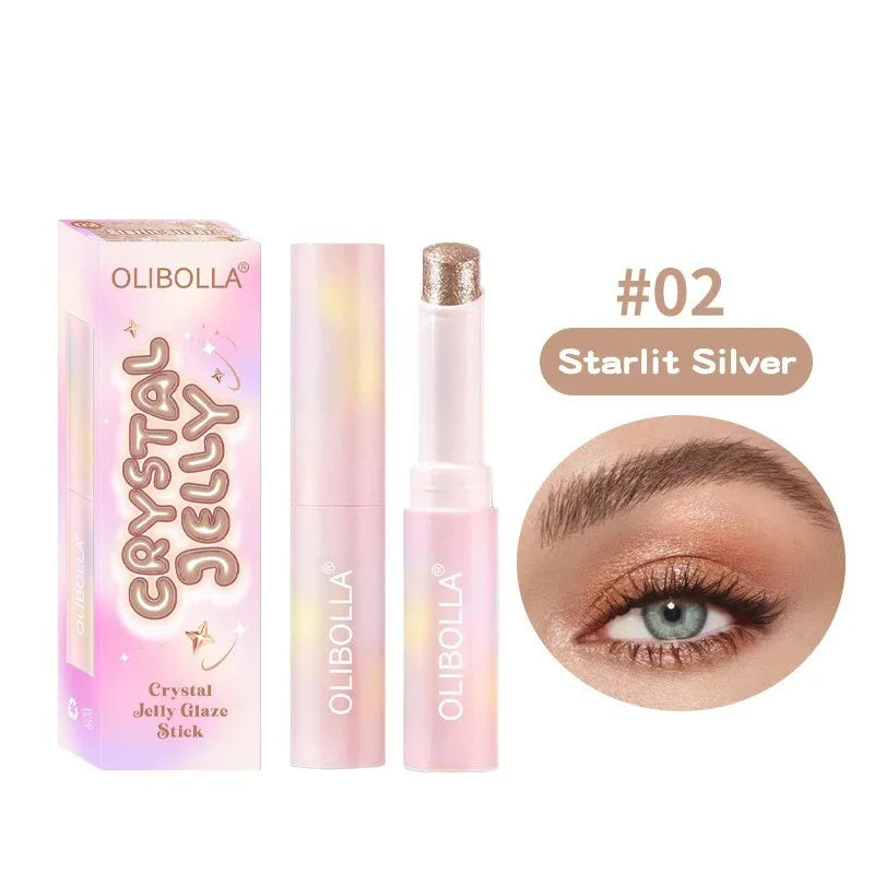 Watery Jelly Eyeshadow Stick Multi-Color Pearlescent Glitter High-gloss Eyeshadow Crystal Fine Shiny Eyeshadow Highlighter Stick