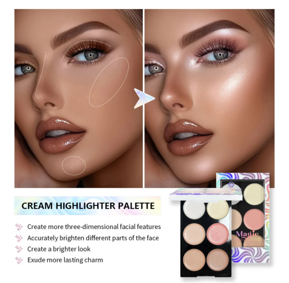 Pearlescent Diamond Highlighting Intense Sparkle Blush Shimmer Facial Contour Brightening Lasting Liquid Highlighter