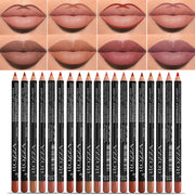 14 Color Nude Matte Lipstick Pencil Long-lasting Waterproof Lip Pencil High Pigmented Lip Liner Lip Makeup Tool