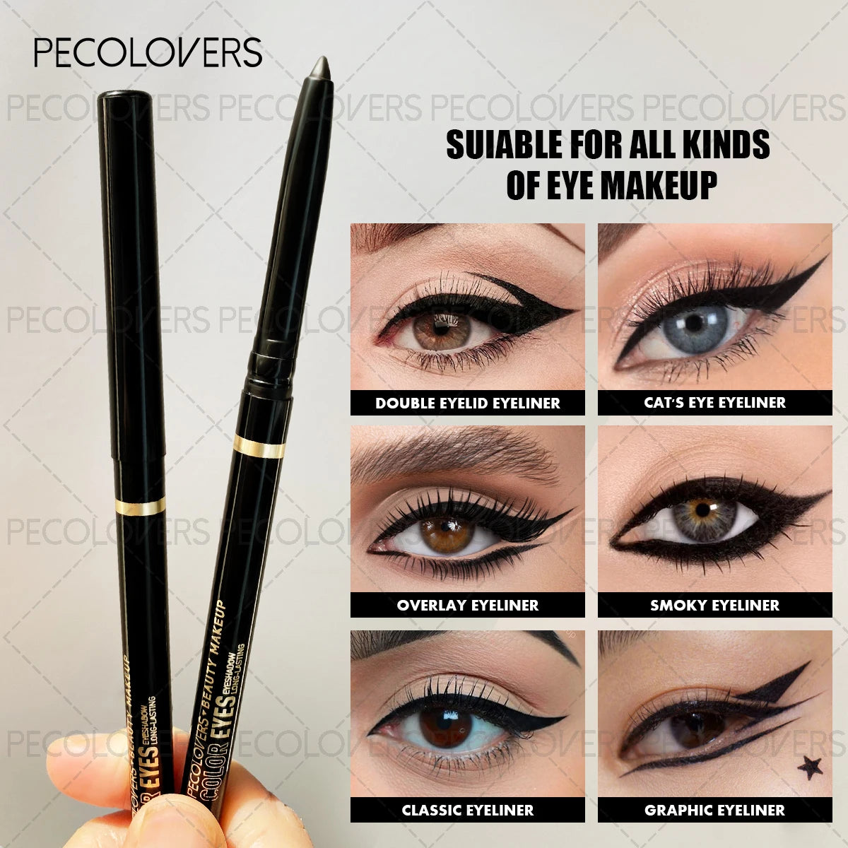 Green Eyeliner Pencil - Waterproof Eye Pen, Long-Lasting For Daily Makeup, Black And Brown, Eye Cosmetic