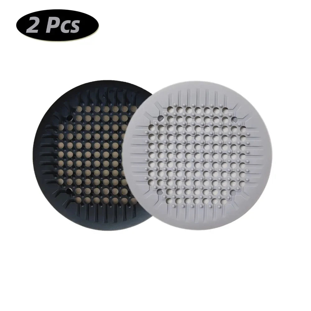 1/2/4Pcs Shower Drain Hair Catcher Drain Cover Bathroom Tub with Suction Cup 5.5 Inches Silicone Sink Strainer Suit for Bathtub