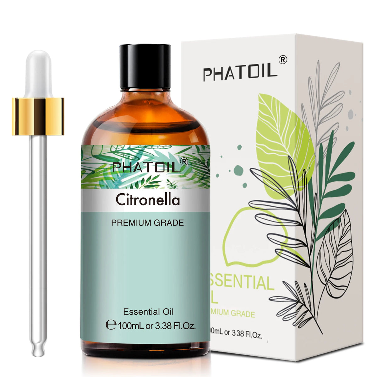 PHATOIL 100ml Premium Essential Oil Sandalwood Lavender Eucalyptus Peppermint Lemongrass Vanilla Aromatherapy Essential Oils
