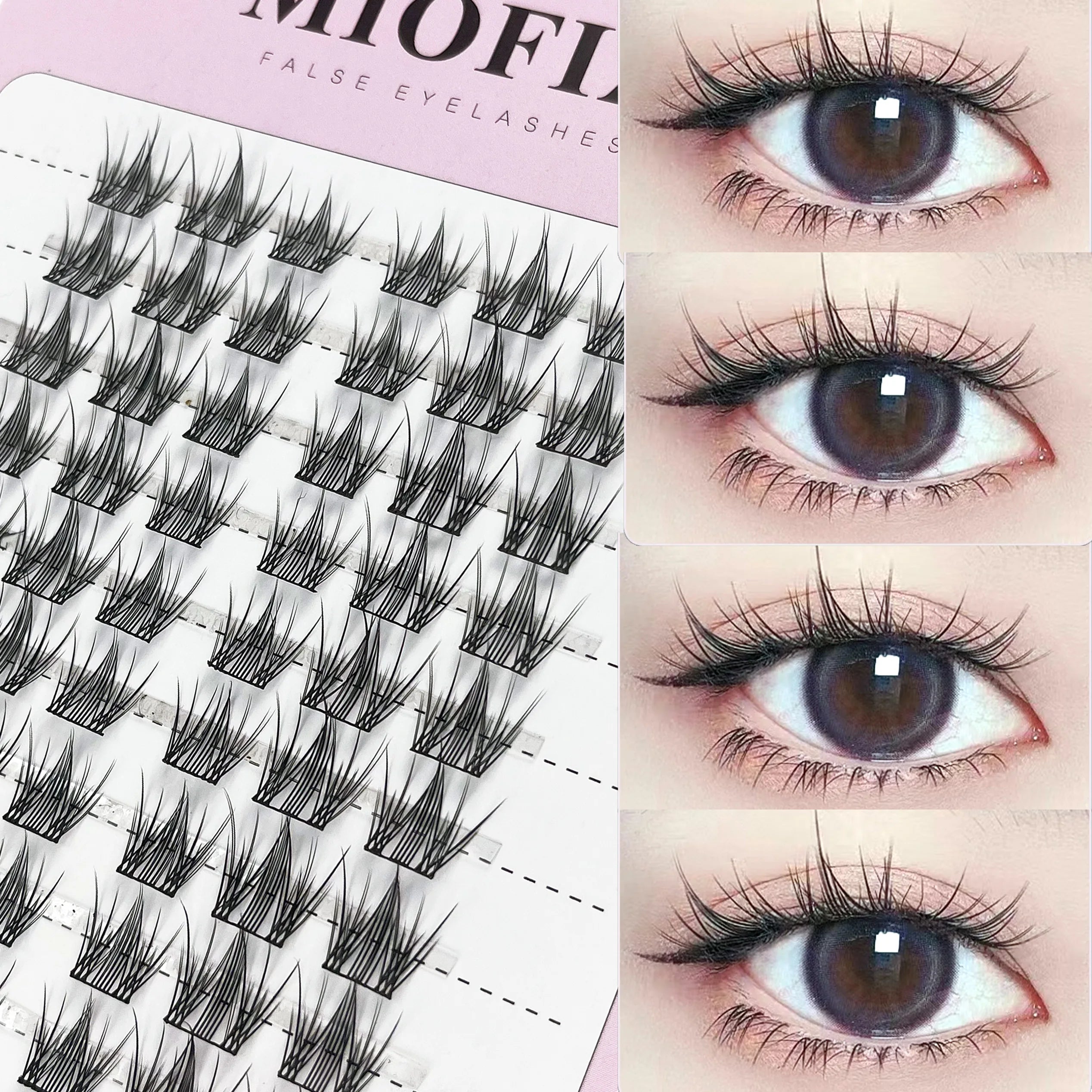 1 Box/120 Bunches segmented Fish Tail Eyelashes Individual Eyelash Cluster Natural Eyelash Extension False Lashes Makeup Tool
