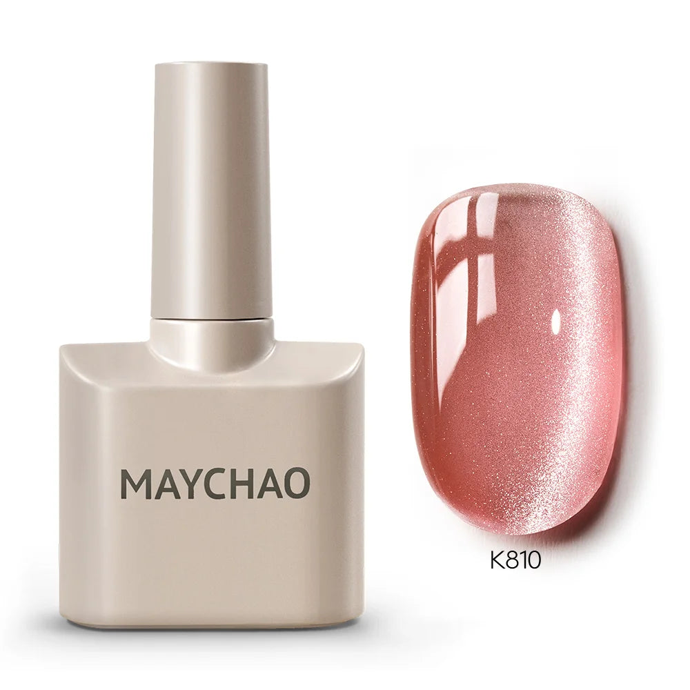 MAYCHAO Cherry Red Gel Nail Polish 12ml Glossy Semi Permanent Soak Off UV LED Frosted Gel Nails Base Painting Varnish