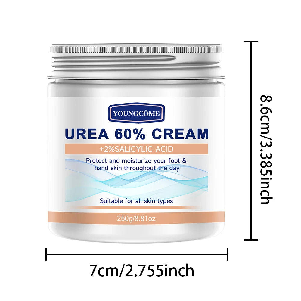 2Pcs 60% Urea Cream + 2% Salicylic Acid Moisturizing Foot Care Cream Can Moisturize Your Foot, Improving Dryness and Roughness