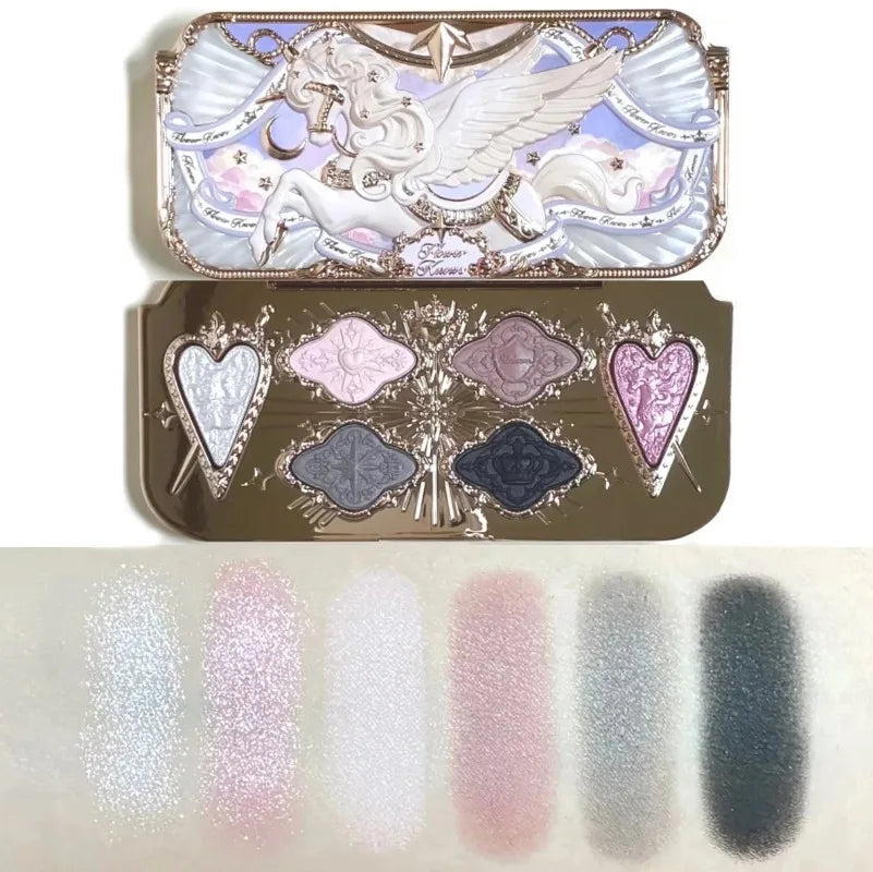 Flower Knows Shell's Jewel Collection 6-Color Eye Shadow Makeup Palette Pressed Glitter Eyeshadow Paletas Flowerknows