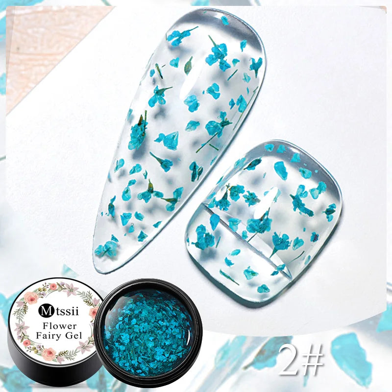 5ml Mtssii Dried Flower Gel Nail Polish Natural Flower Fairy Series Semi Permanent Soak Off UV Nail Art Varnish Manicure Design