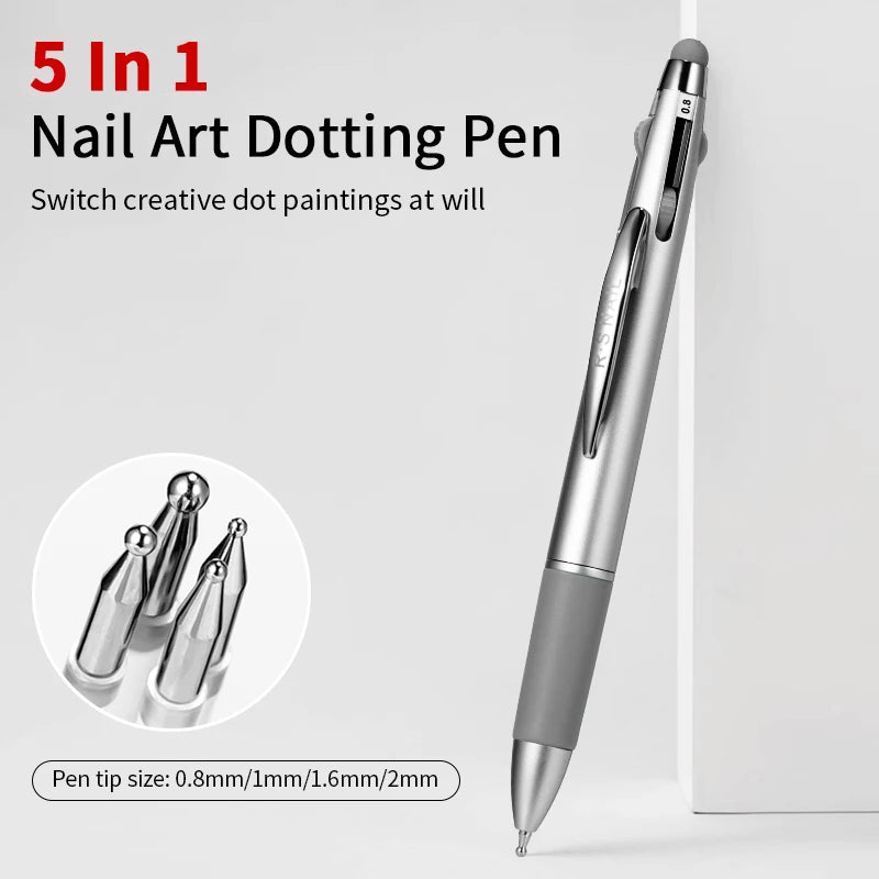 RSNAIL 1/2PCS Wooden Double Head Nail Art Brush Silicone Carving Pen Nail Supplies Carving Flower Painting Pen for Nail Art Tool
