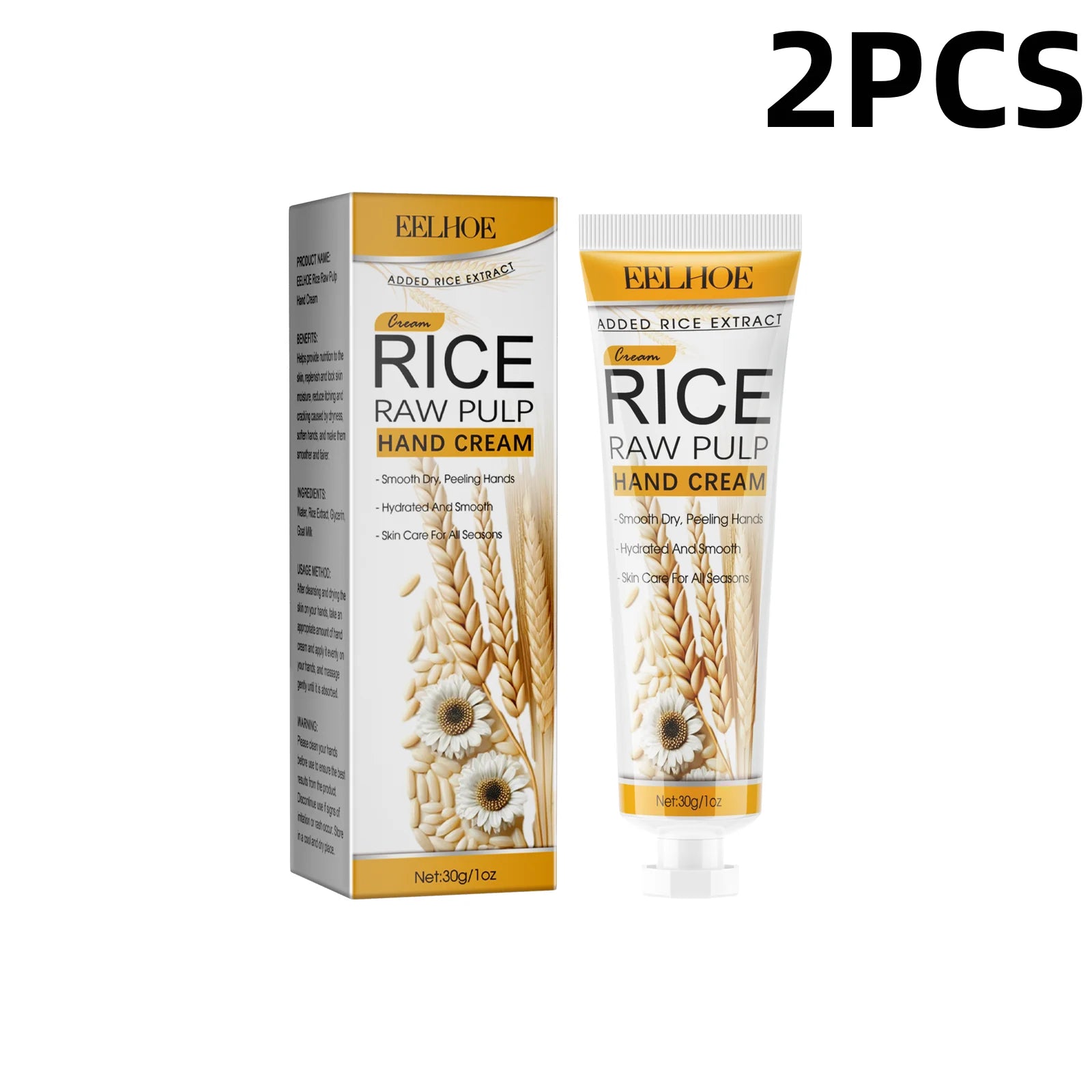 EELHOE Rice Extract Moisturizing Hand Cream for Dry Rough Hands  Brightening Skin Nourishing Itch Relief Gentle Care Hydration