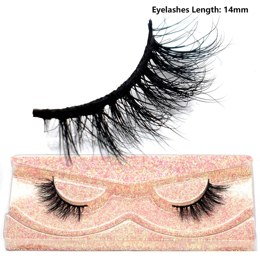 Half Lashes Short Mink Eyelashes Fluffy Soft False Eyelashes Wispy Cross Strip Eye Lashes Natural Mink Eyelash Extension Makeup