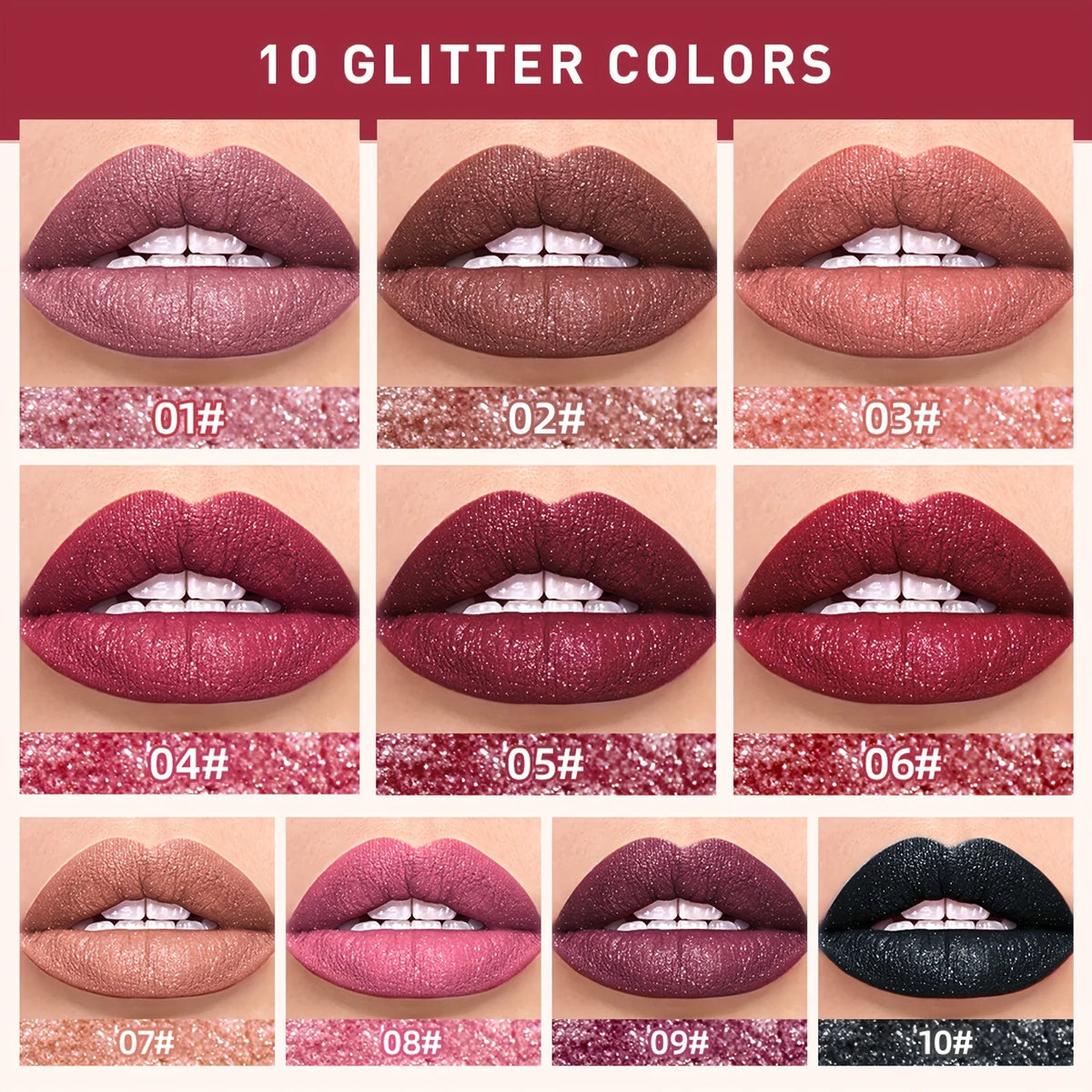 Diamond Liquid Lipstick Moisturizing Lasting Purple Sparkling Waterproof Lip Gloss Matte Glitter Lipstick Korean Makeup