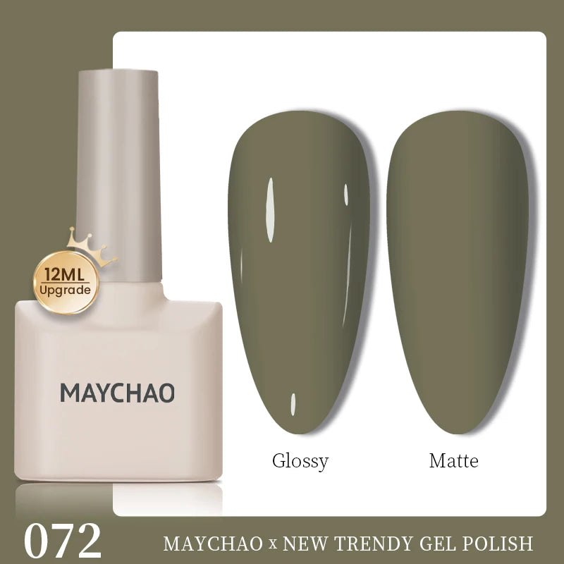 MAYCHAO 12ml Gel Nail Polish Set Professional Salon Nail Art Gels Varnish UV LED Semi Permanent Nail Lacquer Nail Supplies