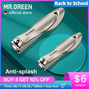 MR.GREEN Nail Clippers Stainless Steel Anti Splash Fingernail Cutter Manicure Tools Bionics Design Nail Trimmer Pedicure Scissor