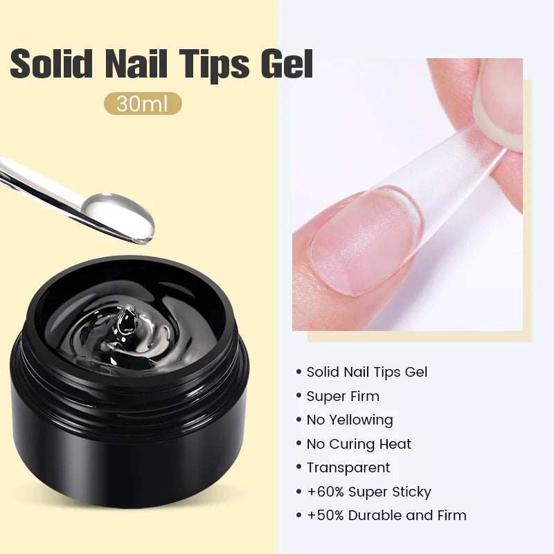 BORN PRETTY 30ml Nail Extension Gel Glitter Soak Off Nail Acrylic Crystal Building UV Gel for Nails Quick Extension Manicure