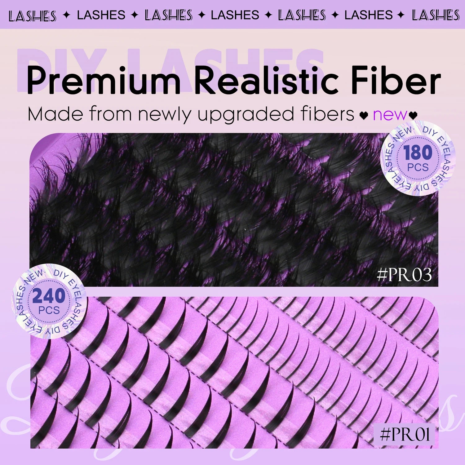 LASVIREY DIY Lash Clusters with Manga Spiky Lashes Fluffy Fake Eyelashes Mixed Tray Fluffy Individual Lashes Extension Makeup