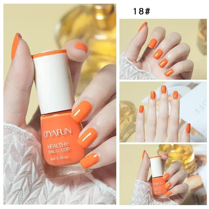 8ml Matte Waterproof No-bake Nail Polish Nail Art Tearable Quick Dry Normal Without Lamp Nail Polish Glitter Sequins UV Varnish