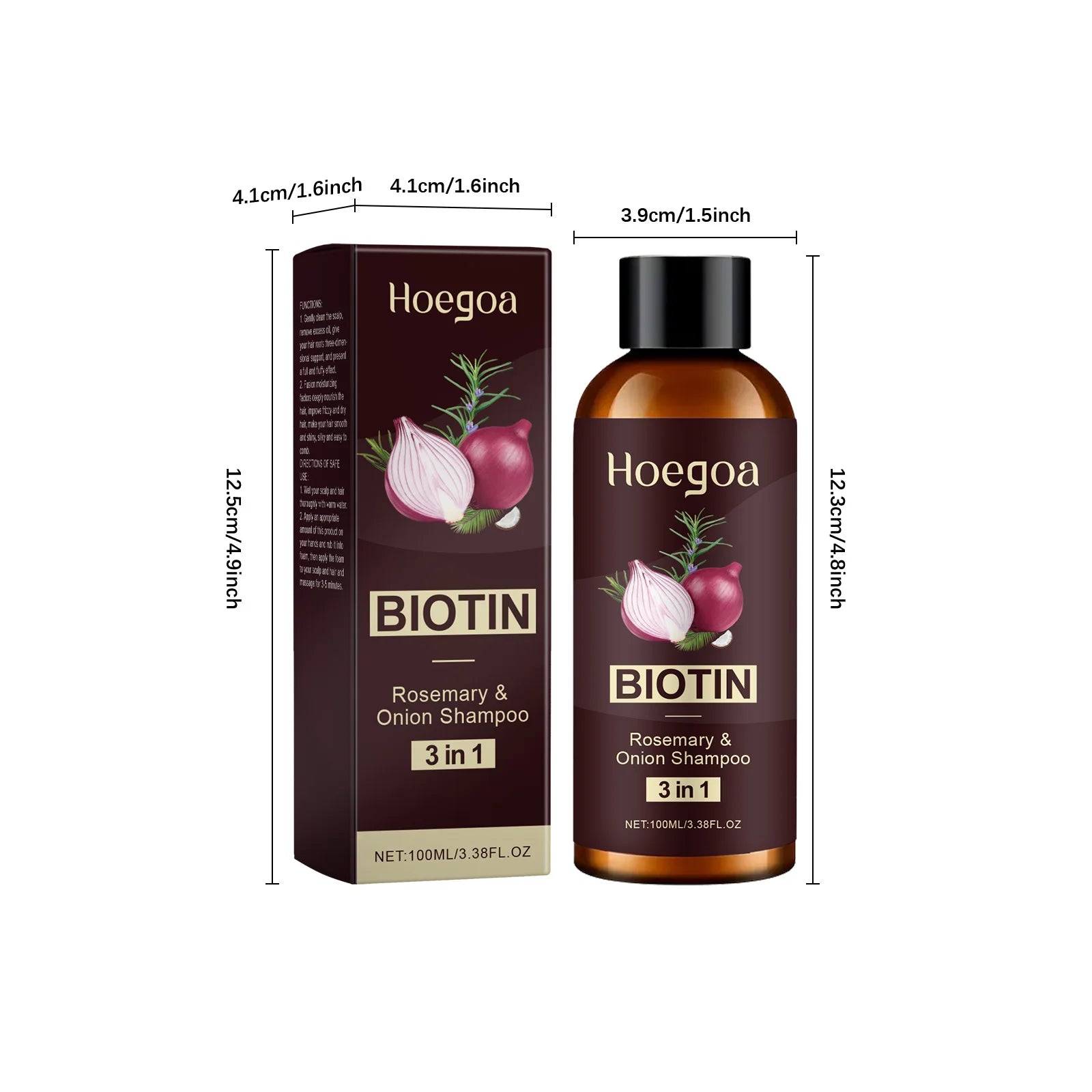 3-in-1 Red Onion Shampoo Black Seed Oil Hair Care Shampoo Hair Care Gentle Cleansing Nourish Scalp Refreshing Shampoo