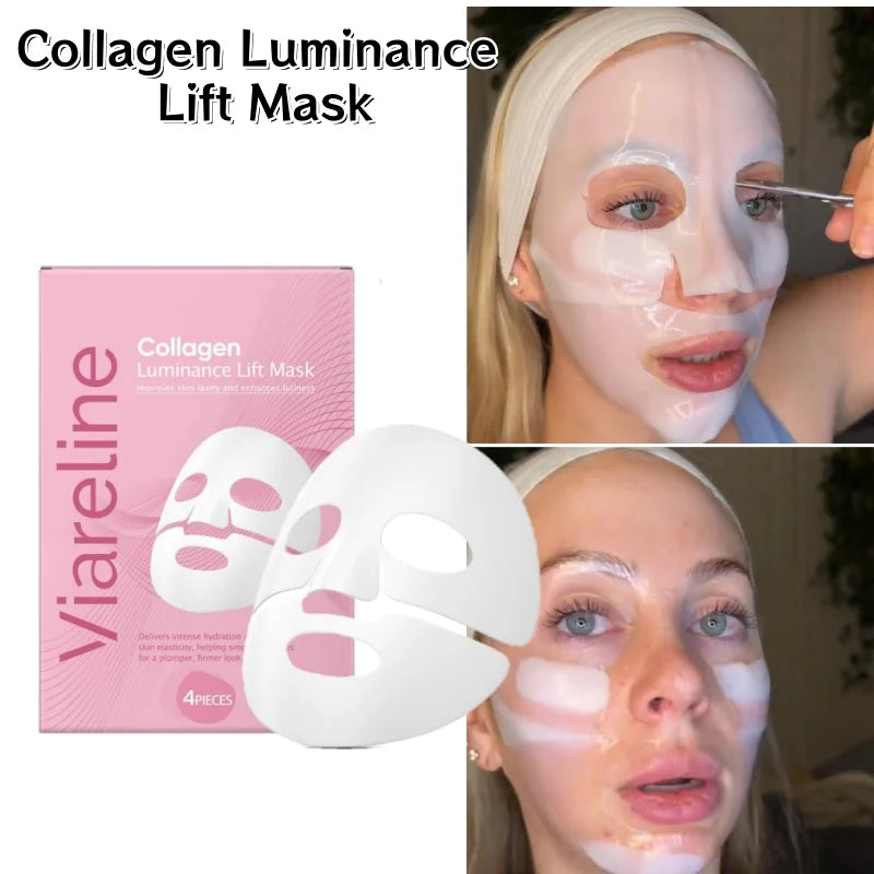 Korean Sheet Mask Collagen Overnight Facial Mask Moisturizing Grape Seed Oil Nourishing Skincare Mask Soft Smooth Skin Revitaliz