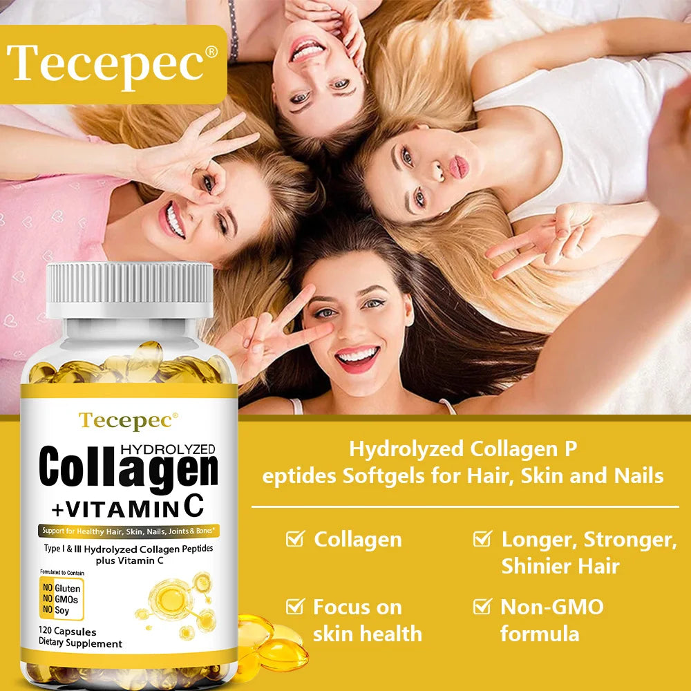 Super Collagen with Vitamin C and Biotin, Skin, Hair and Nails Supplement, Antioxidants, Anti-Aging,Collagen Booster