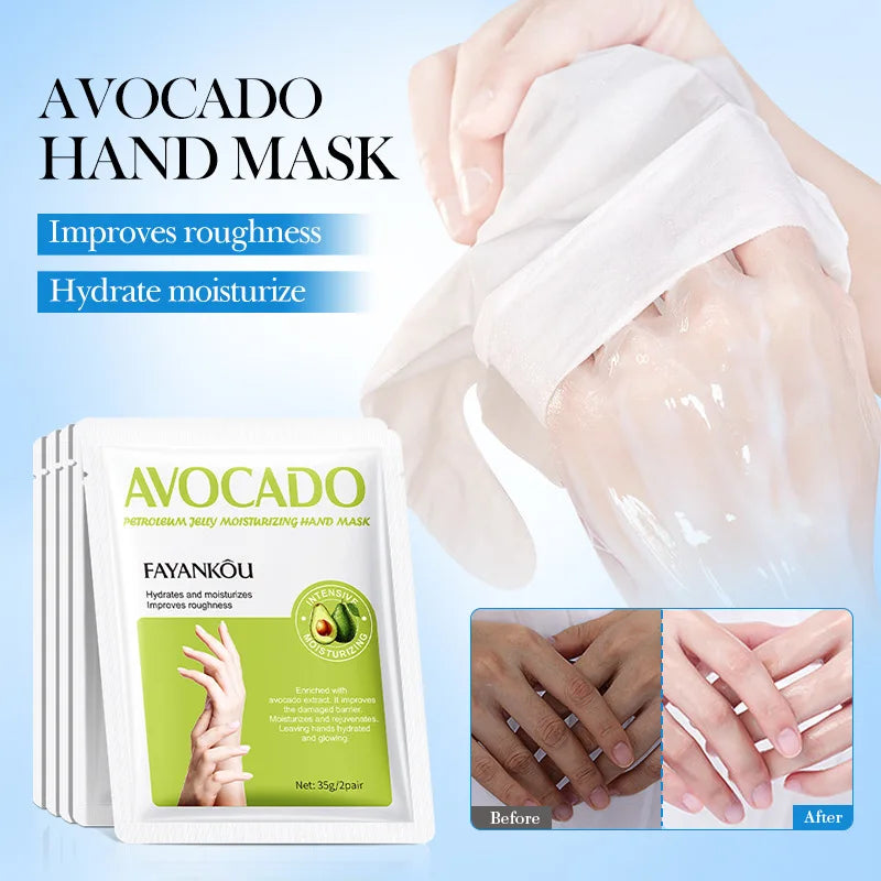 1/3/5 Pairs Avocado Moisturizing Hand Mask Hands Remove Dead Skin Rejuvenating Anti-aging Hydrating Hand Skin Care Products