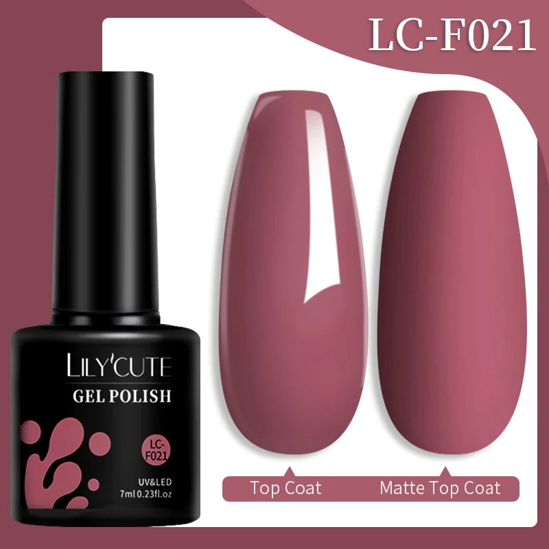 LILYCUTE 7ML Jelly Amber Gel Nail Polish Brown Crystal Translucent Dull Color Nail Art Gel Semi Permanent UV Gel Polish Varnish