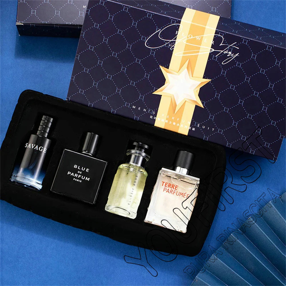 Luxury Men’s Perfume Gift Set – 4pcs Long-Lasting Fragrance Collection with Premium Scent Variety