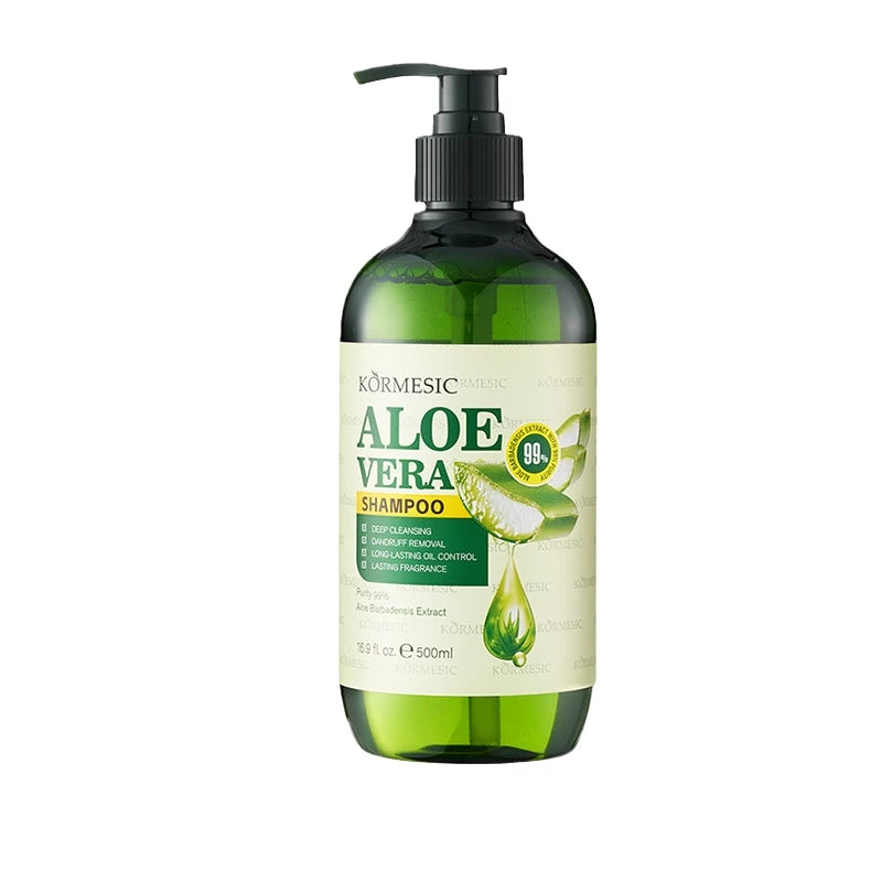 500ml Aloe Vera Shampoo, Rich in Aloe Vera Extract, with a Fresh Scent, Newly Upgraded Hypoallergenic Alcohol-Free Formula, Long-Lasting