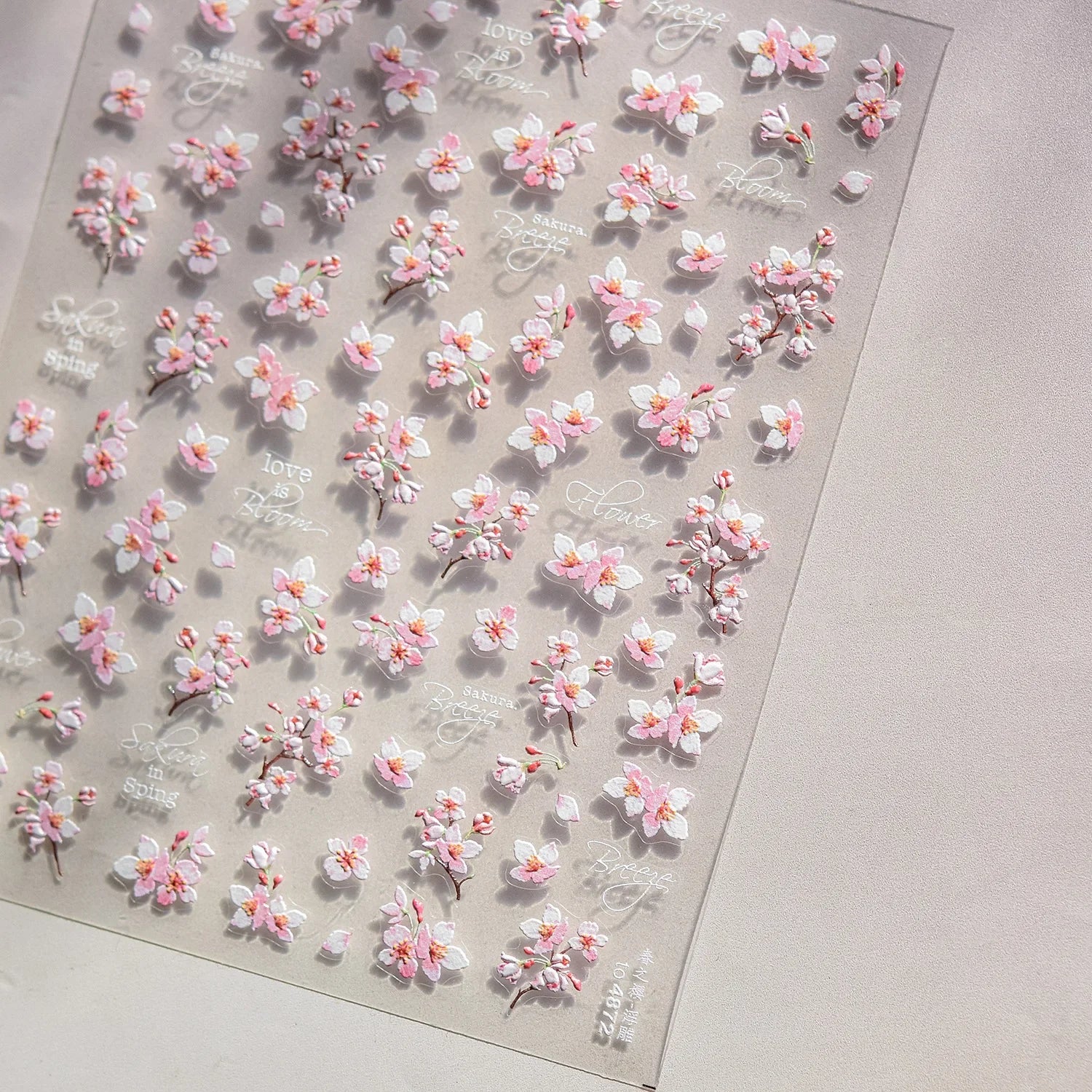 Japanese Nail Parts 5D Reliefs Cherry Blossom Self Adhesive Nail Art Stickers DIY 2025 Summer Flower Manicure Decoration Decals