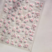 Japanese Nail Parts 5D Reliefs Cherry Blossom Self Adhesive Nail Art Stickers DIY 2025 Summer Flower Manicure Decoration Decals