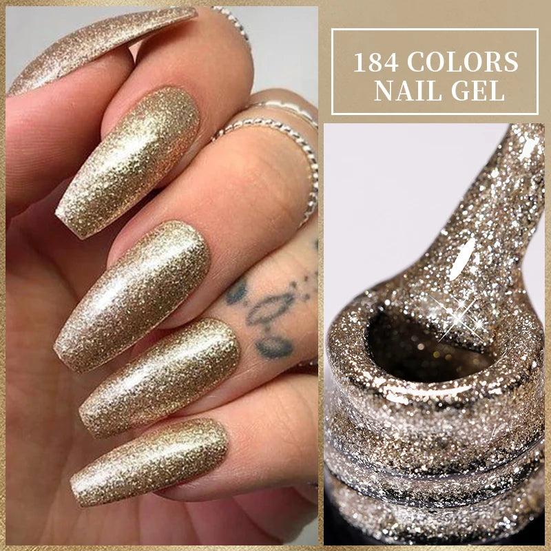 LILYCUTE 7ML Auroras Glitter Thermal Gel Nail Polish Temperature Color Changing Semi Permanent Soak Off Nail Art UV Gel Varnish