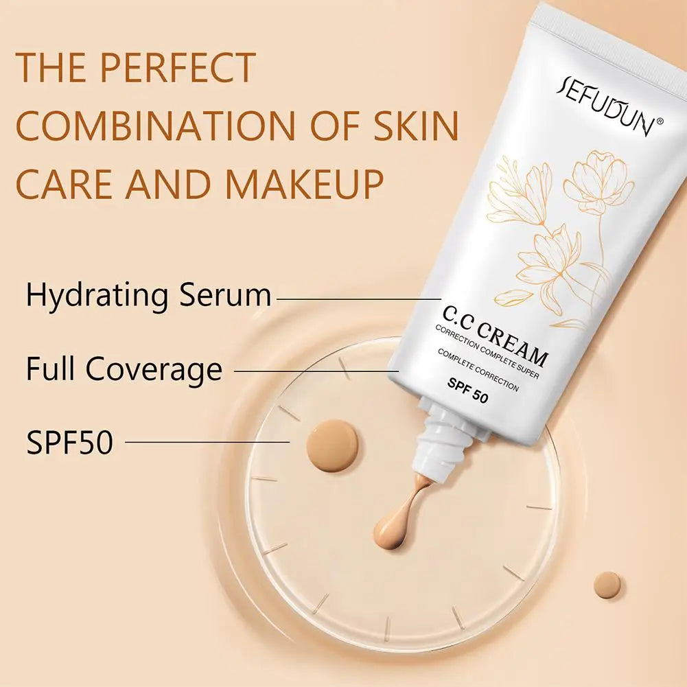 With Spf 50 Korean Color Changing CC Cream Full Coverage Color Changing Full Coverage Cream Even Skin Tone Self Adjusting