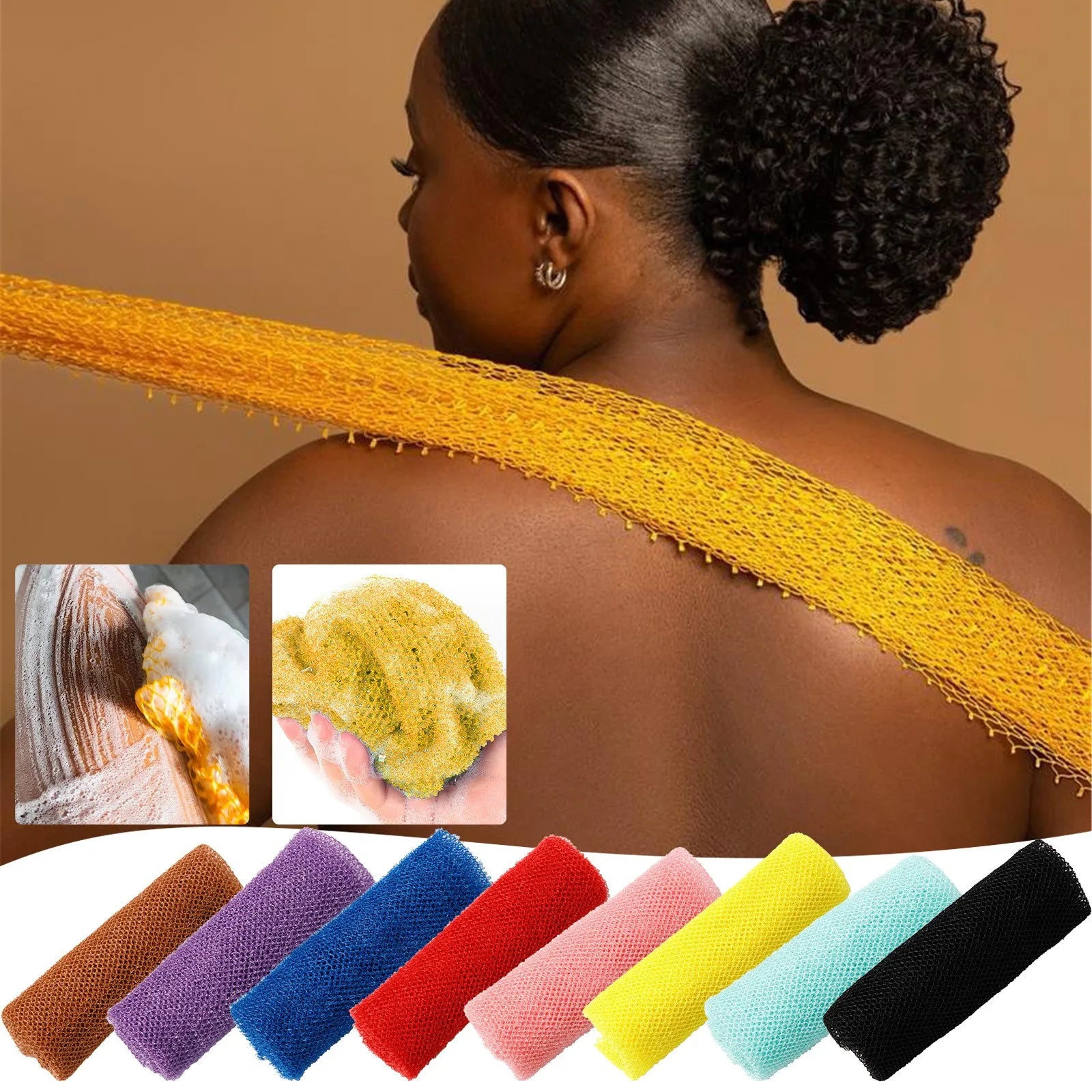 African Exfoliating Sponges Towel Mesh Bath Scrub Washcloth Double Side Wash Bath For Smooth Skin Back Shower Scrubb