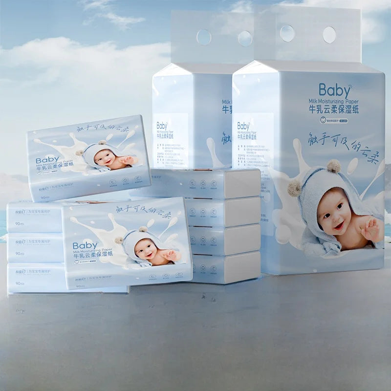 Ultra Soft Cloudy Cr Paper Towels Moisturizing Nose Wipes for Newborn Babies Baby Face Towels Soft Tissue Paper Products