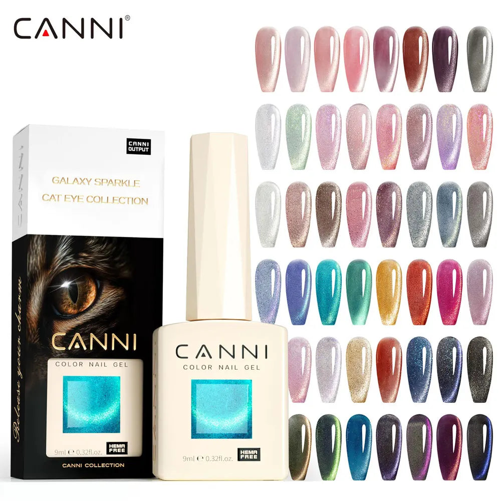 CANNI HEMA TPO FREE Gel Nail Polish Galaxy Cat Eye Gel Magnet Glitter Diamond Sparkle Gorgeous Color Soak Off UV LED Gel Lacquer