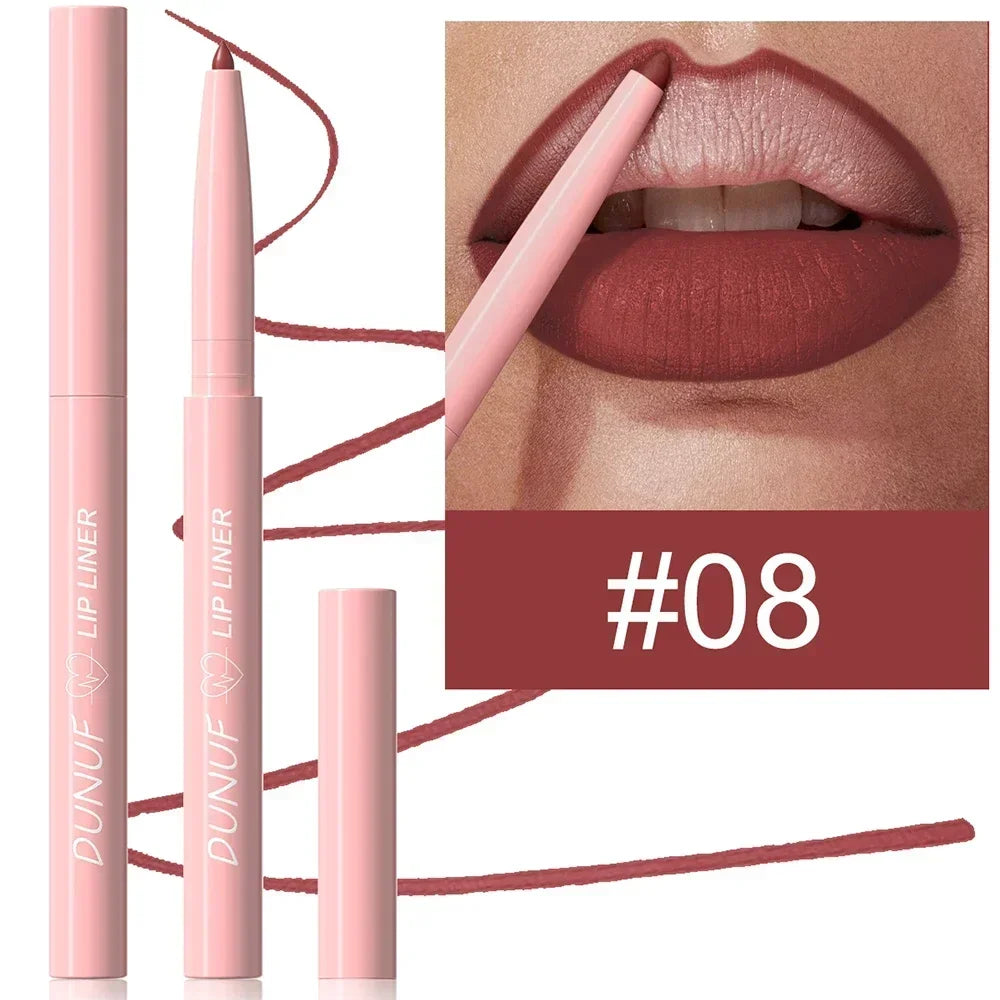 12Color Waterproof Lip Liner Pencil Dark Red Brown Lipstick Pencil Lip Outline Nude Matte Lipstick Crayon Contouring Tint Makeup