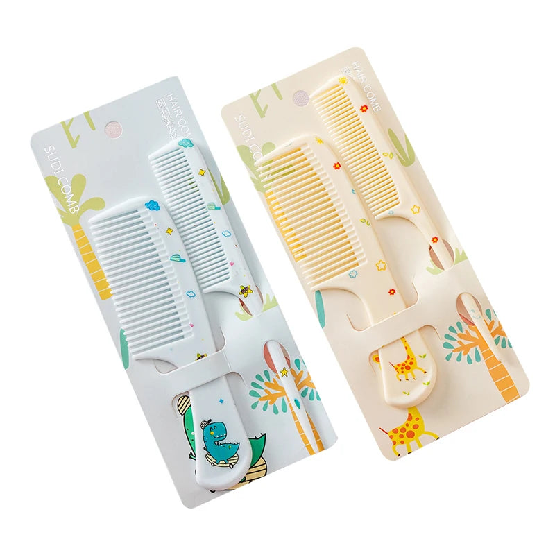 2Pcs/Set Cute Kids Hairdressing Comb Anti-static Pointed Tail Comb for Girls Whale Dinosaur Giraffe Unicorn Hair Cmb Kids