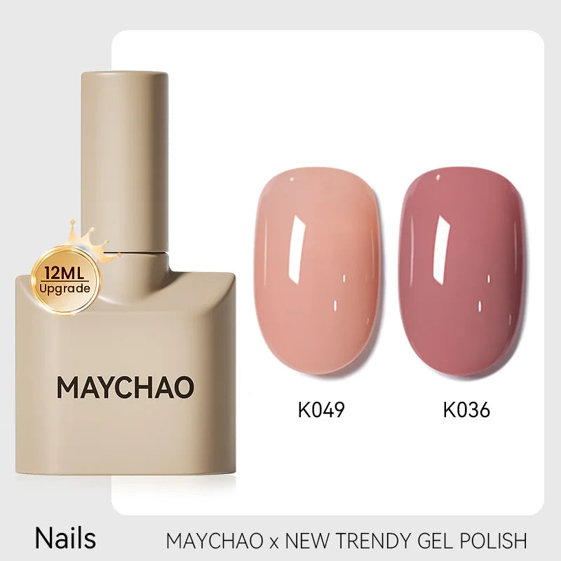 MAYCHAO 12ml Gel Nail Polish Set Professional Salon Nail Art Gels Varnish UV LED Semi Permanent Nail Lacquer Nail Supplies