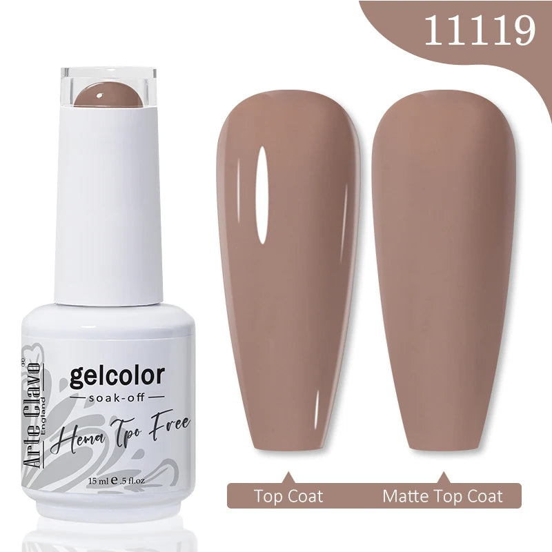 Arte Clavo 15ML Red Brown Color Gel Nail Polish Autumn Winter Nail Art Gel Nail Supplies Semi Permanent Soak Off UV Gel Varnish