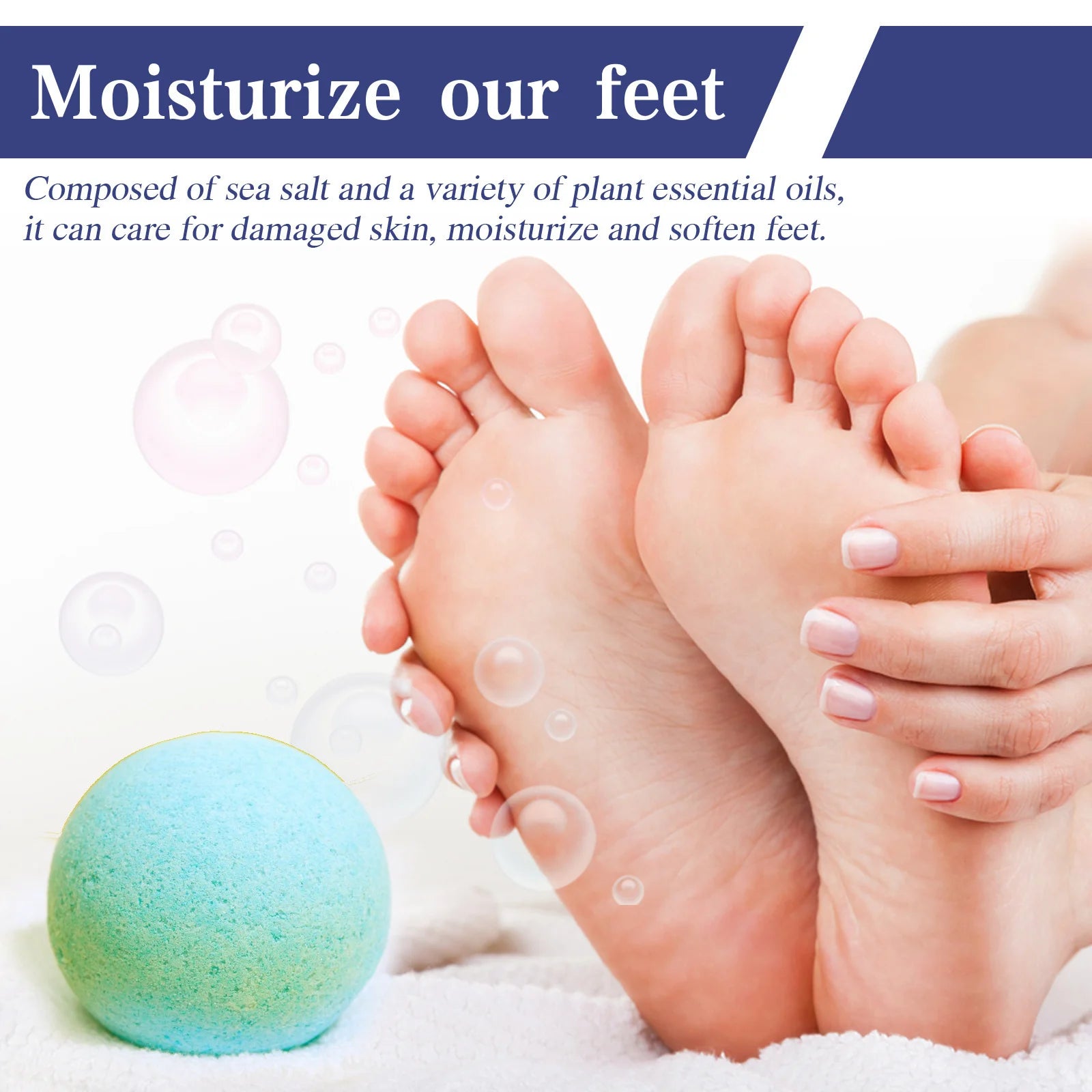 Lavender Foot Bath Ball Skin Relaxing Deep Moisturizing Improve Insomnia Rich Essential Oil SPA Handmade Feet Bath Balls 6/12pcs