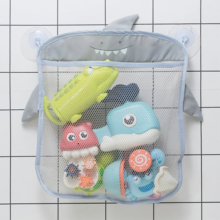 New Cute Animal Bath Toys Kids Baby Tidy Storage Suction Bathroom Bathtub Doll Hanging Bag Basket Mesh Storage Bag Water Toys